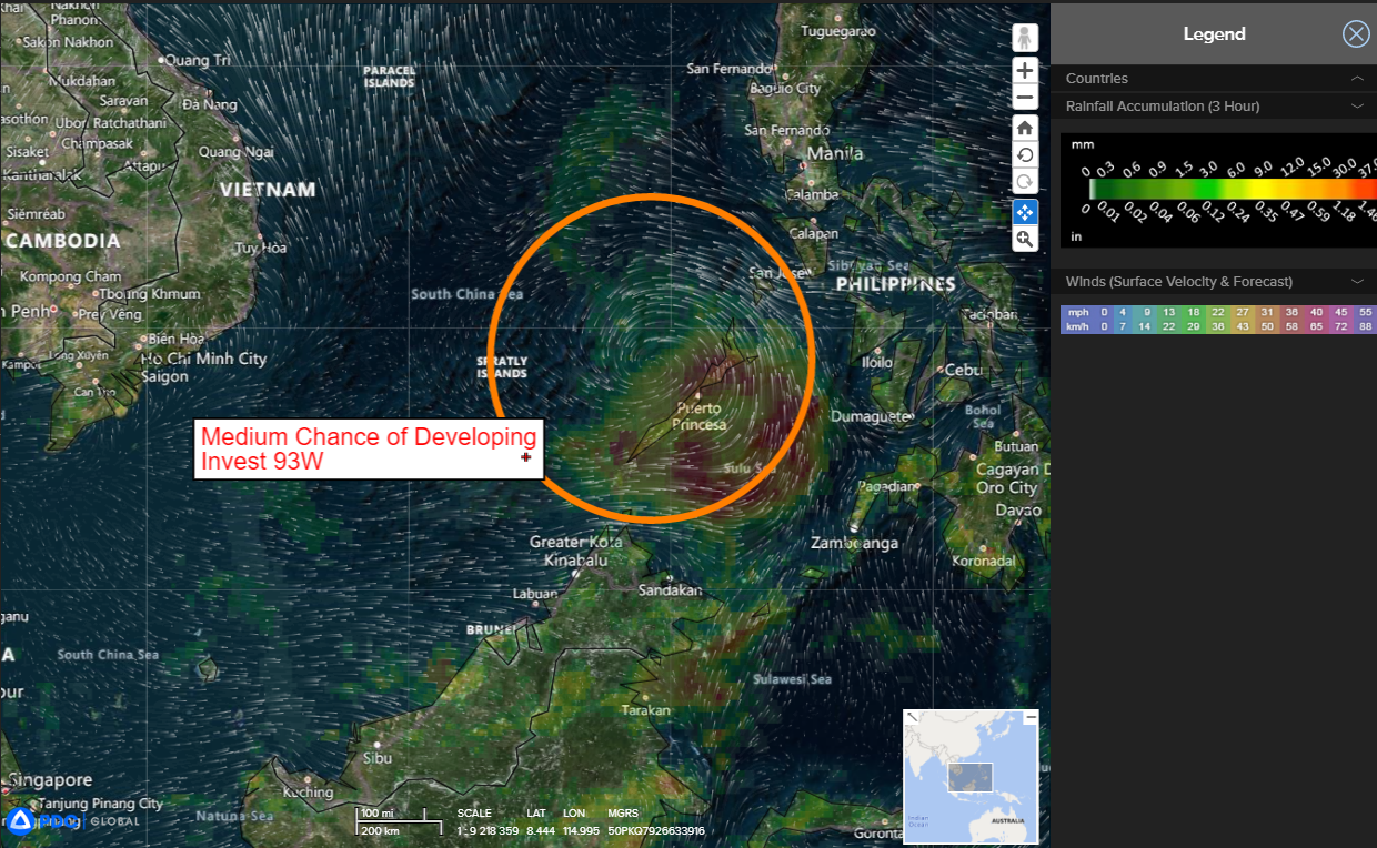 Invest 93W Pacific Disaster Center